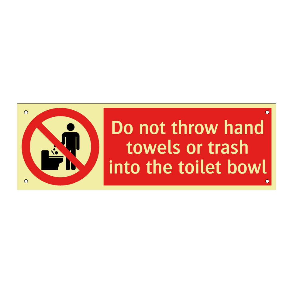 Do not throw hand towels or trash into the toilet bowl