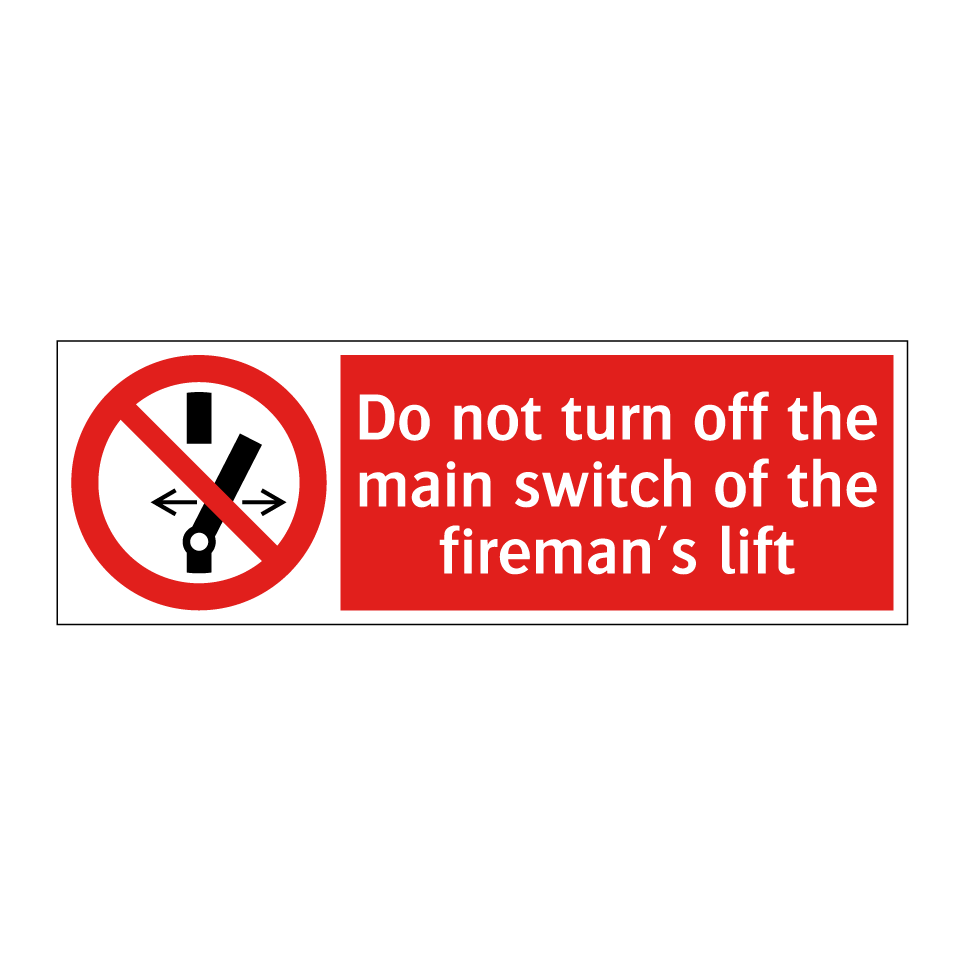 Do not turn off the main switch of the fireman's lift