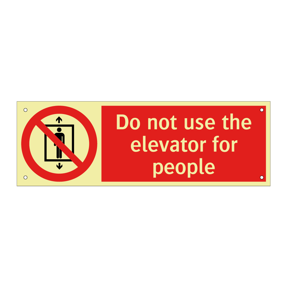 Do not use the elevator for people