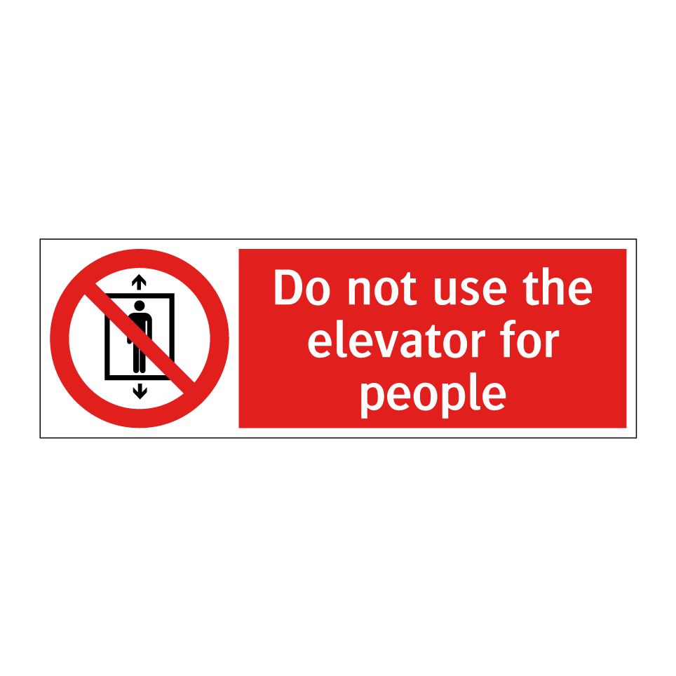 Do not use the elevator for people