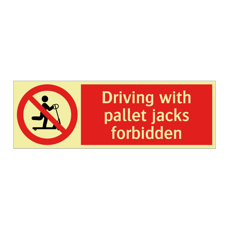 Driving with pallet jacks forbidden