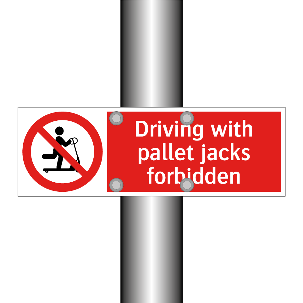 Driving with pallet jacks forbidden