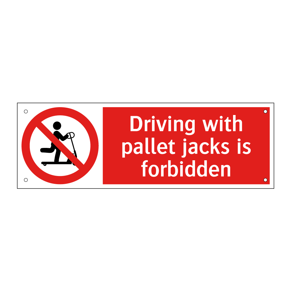 Driving with pallet jacks is forbidden