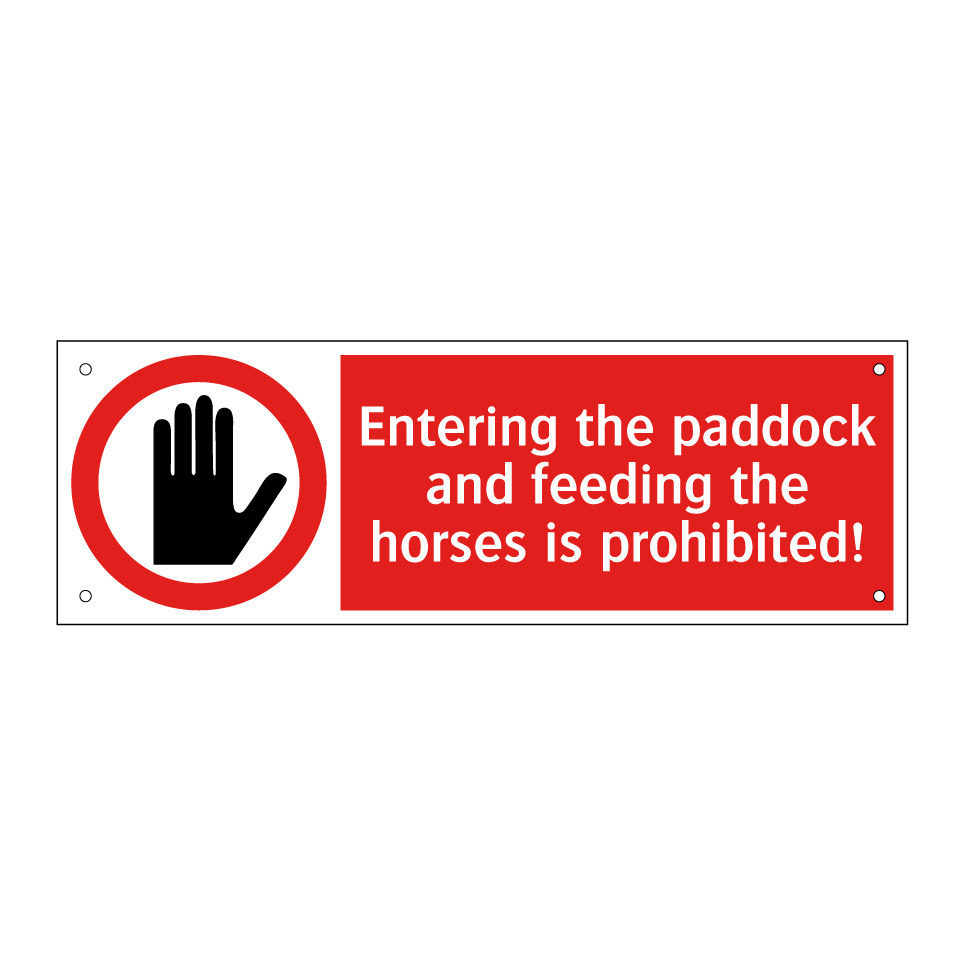 Entering the paddock and feeding the horses is prohibited!