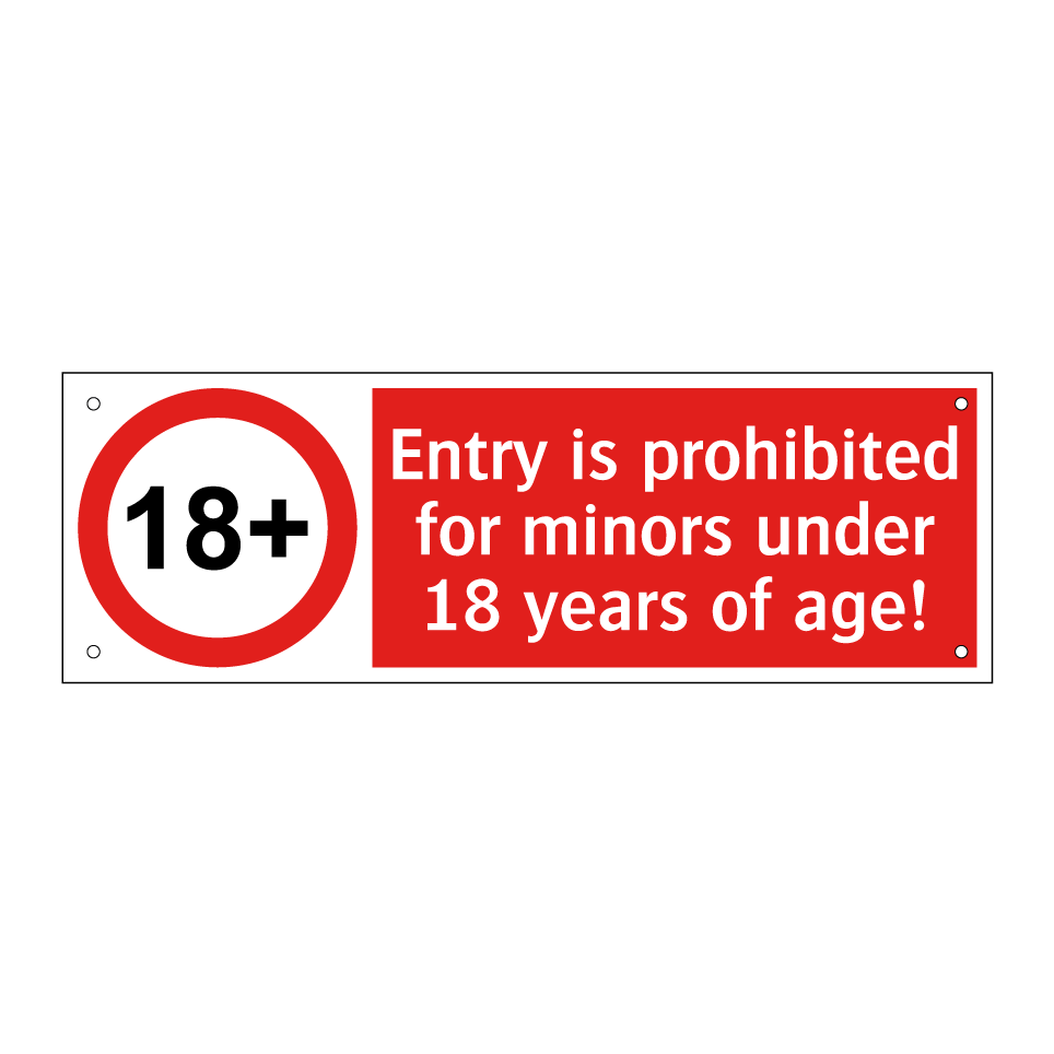 Entry is prohibited for minors under 18 years of age!