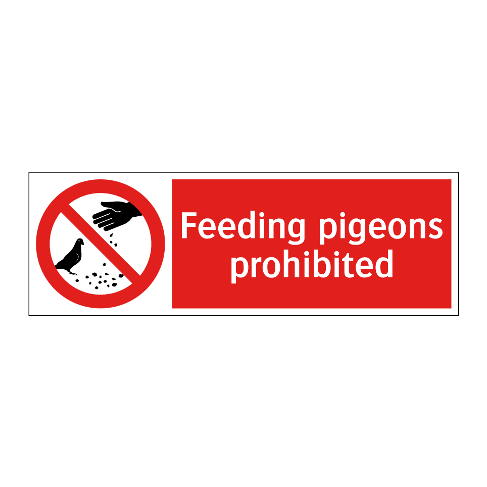 Feeding pigeons prohibited