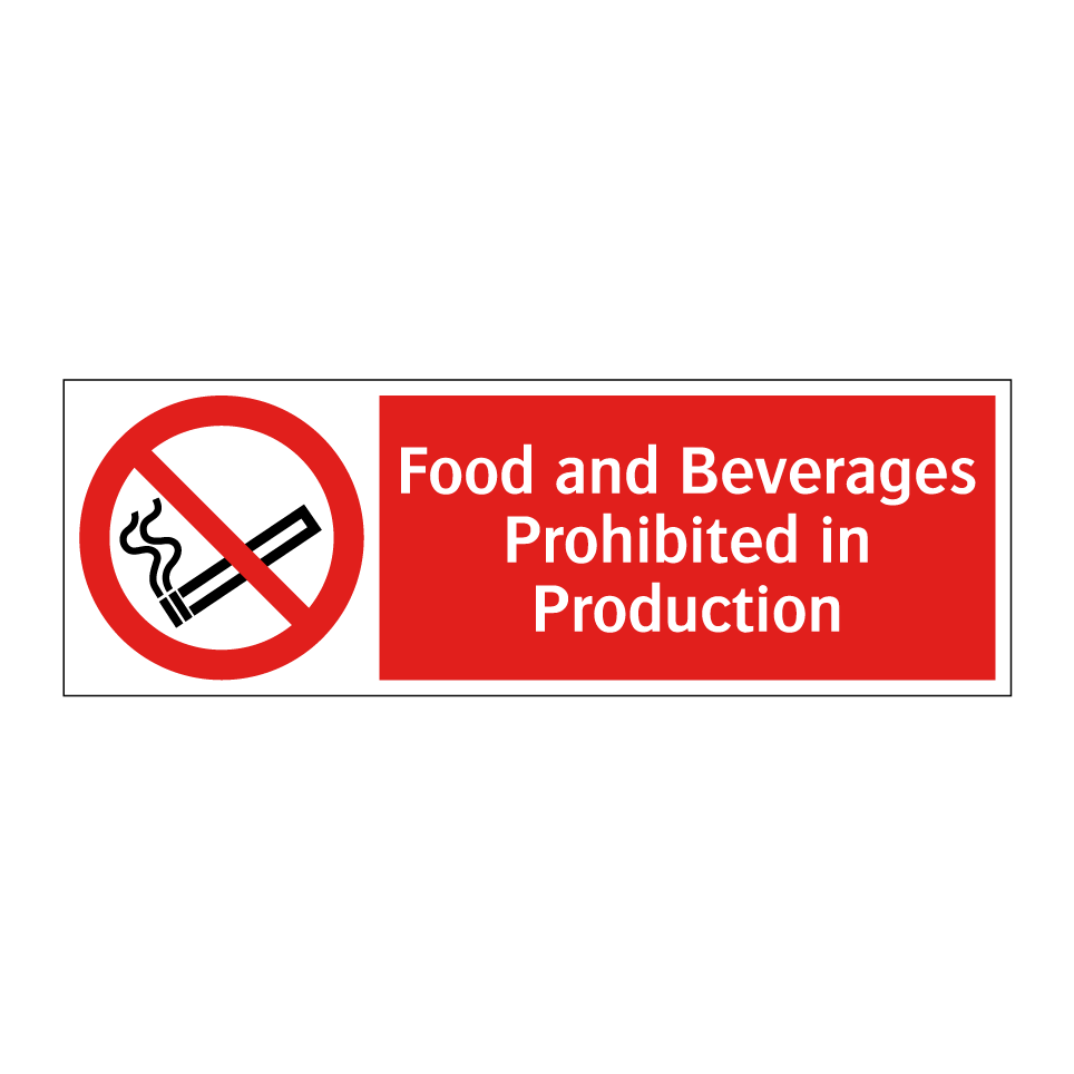 Food and Beverages Prohibited in Production