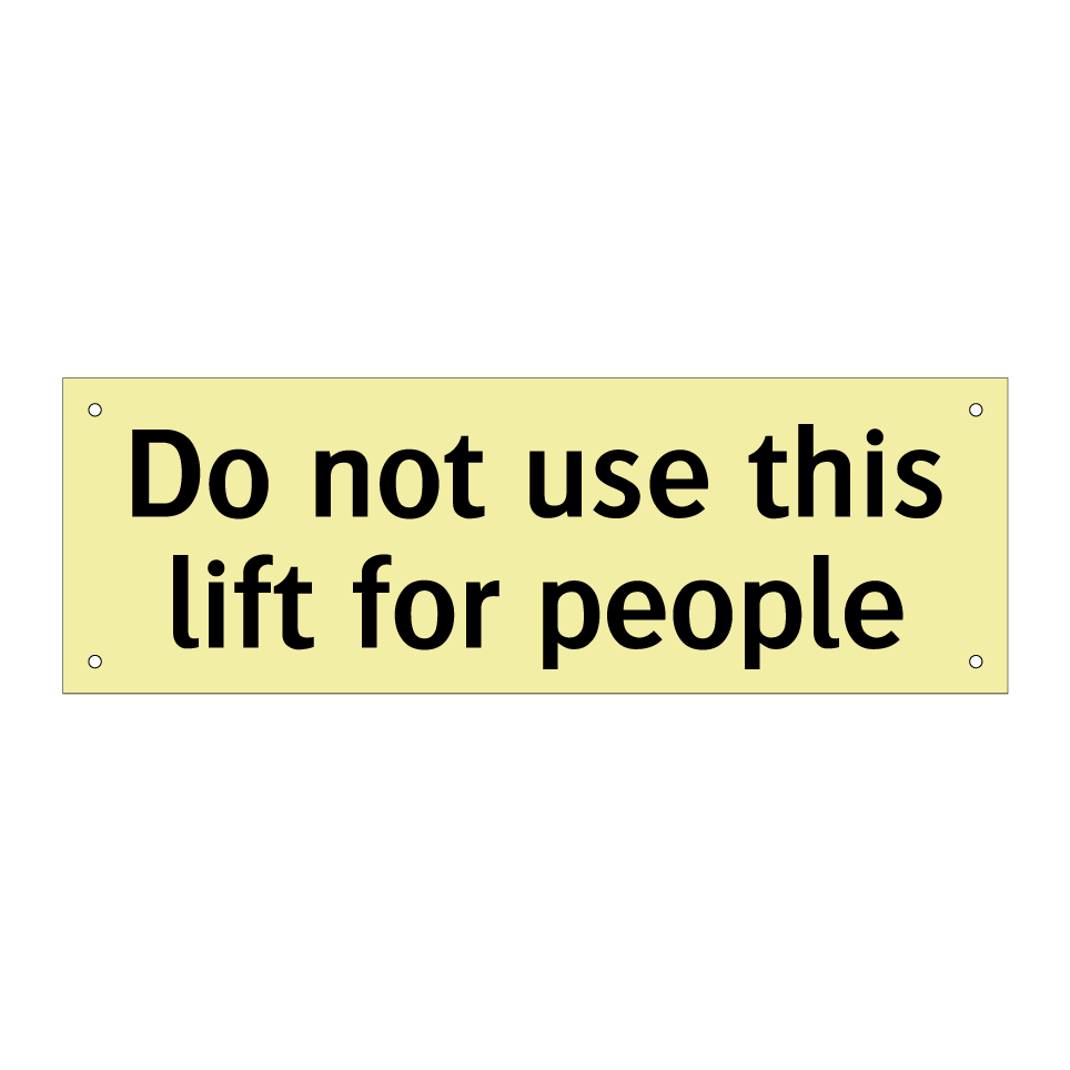 Do not use this lift for people