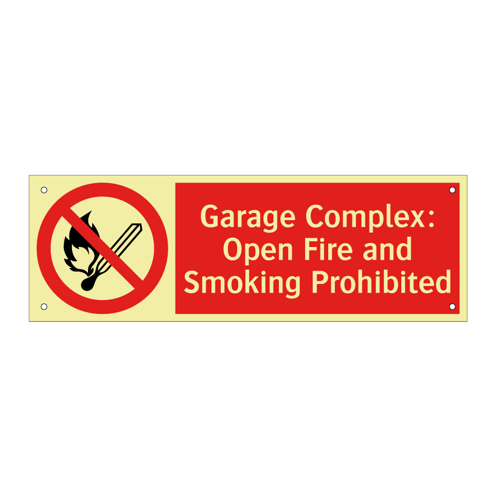 Garage Complex: Open Fire and Smoking Prohibited