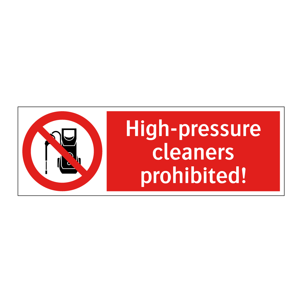High-pressure cleaners prohibited!