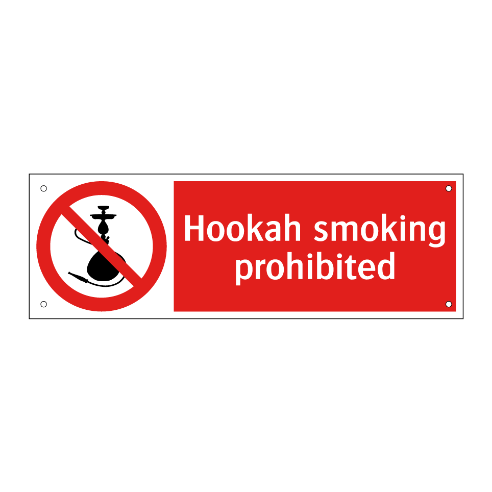 Hookah smoking prohibited
