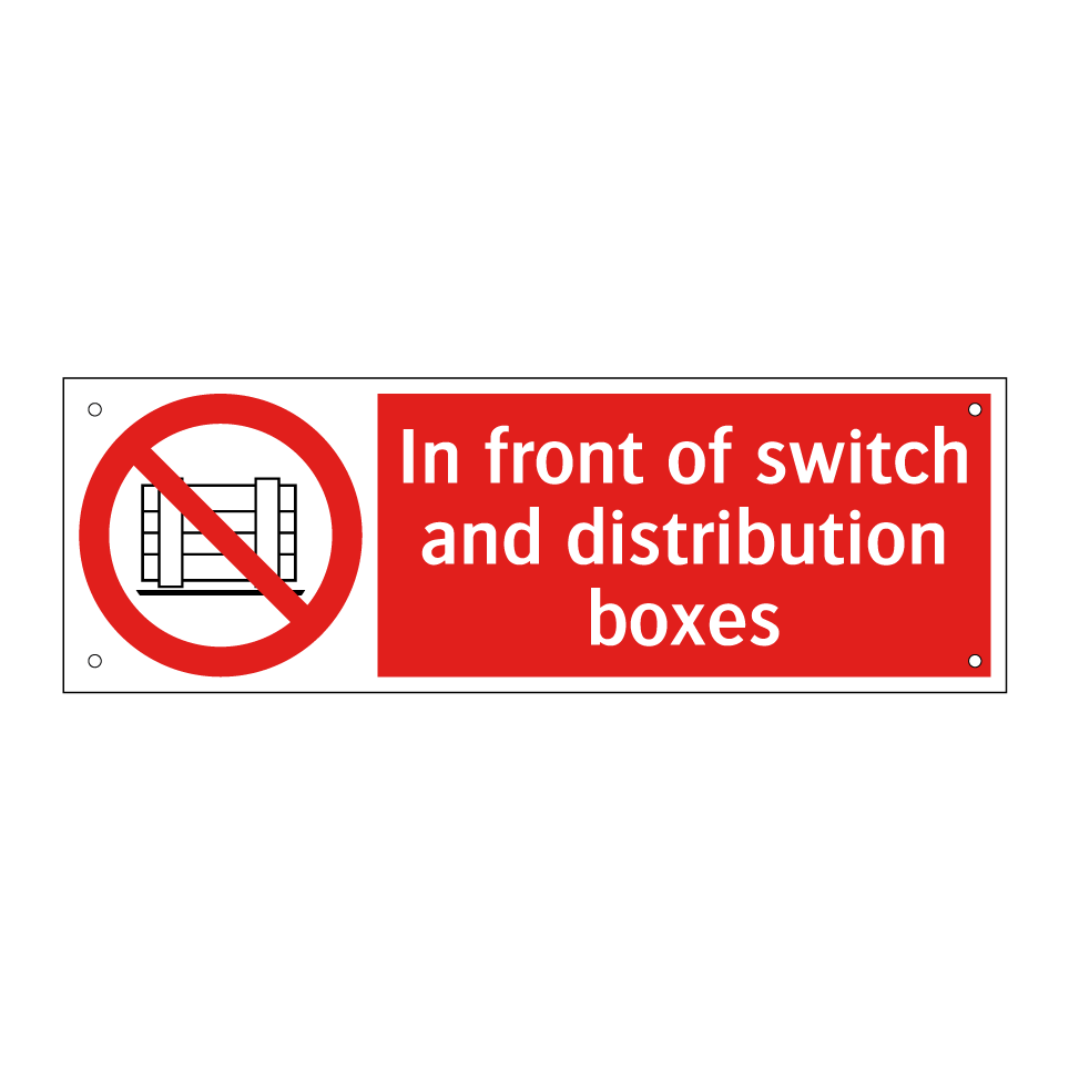 In front of switch and distribution boxes