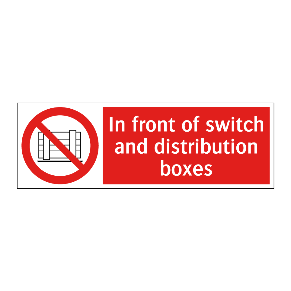 In front of switch and distribution boxes