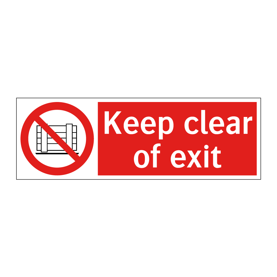 Keep clear of exit