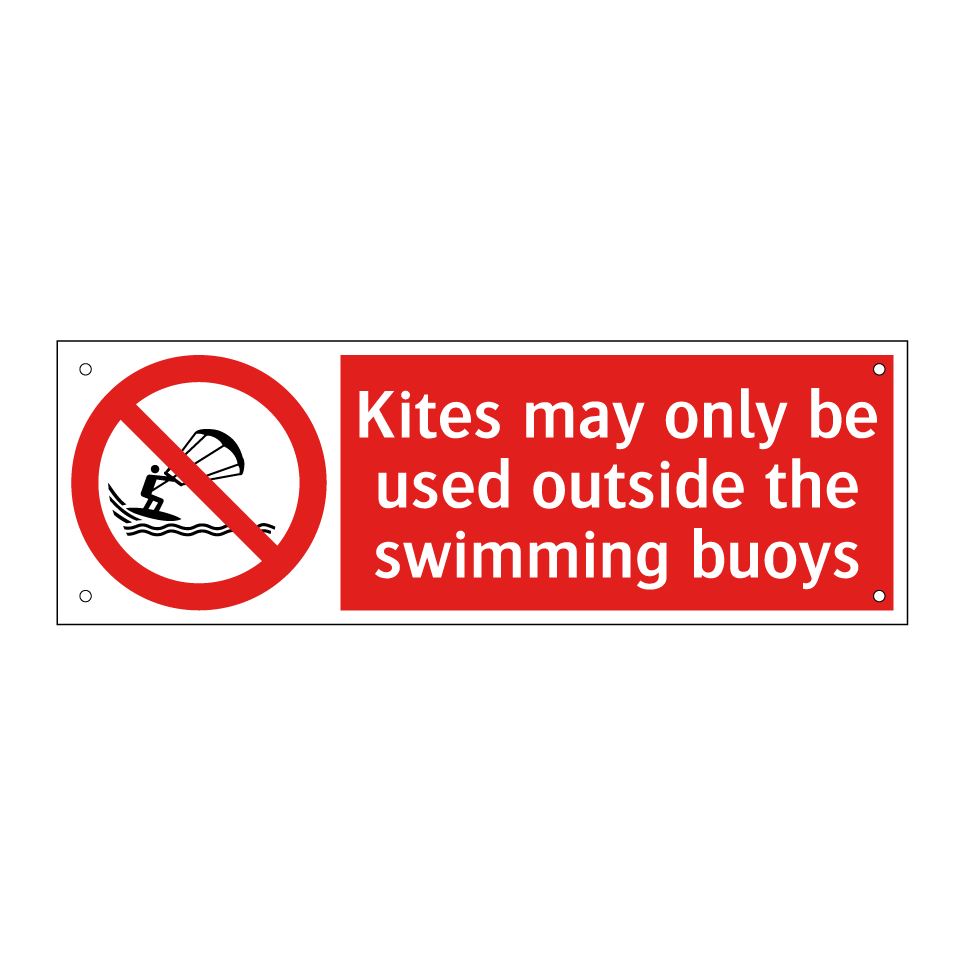 Kites may only be used outside the swimming buoys