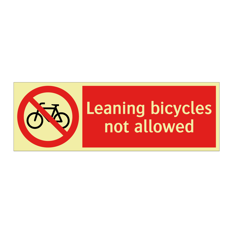 Leaning bicycles not allowed