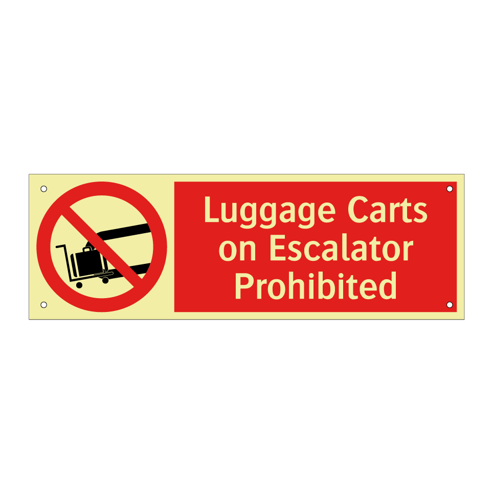 Luggage Carts on Escalator Prohibited