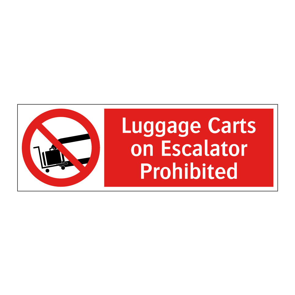 Luggage Carts on Escalator Prohibited