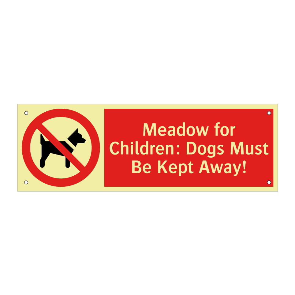 Meadow for Children: Dogs Must Be Kept Away!