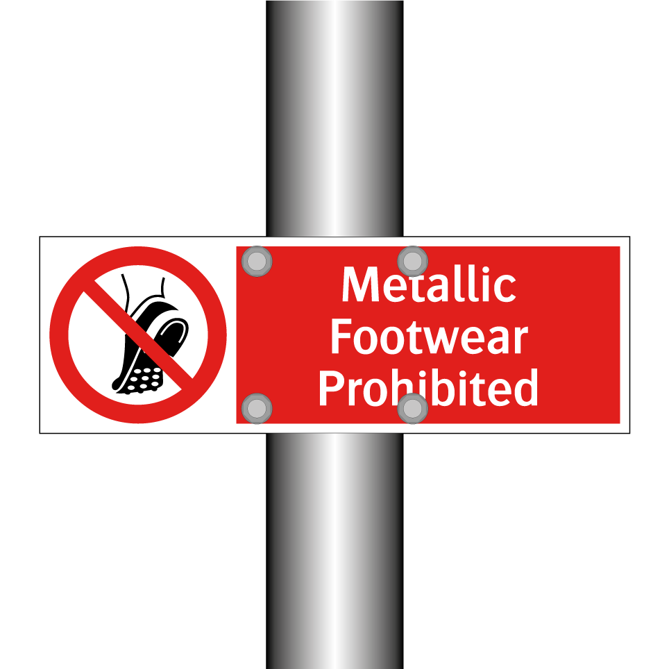 Metallic Footwear Prohibited