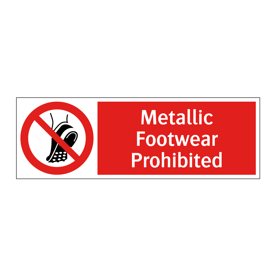 Metallic Footwear Prohibited