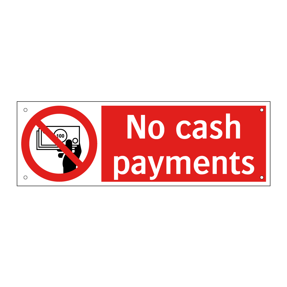 No cash payments