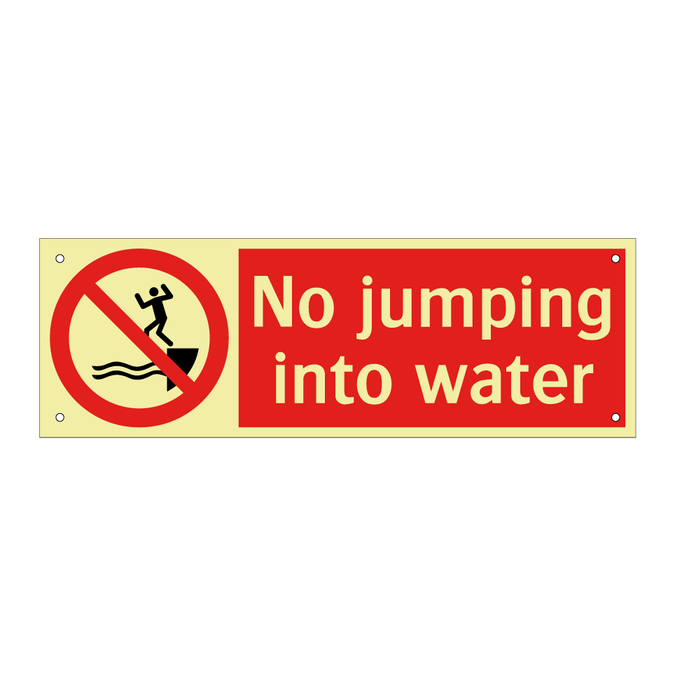 No jumping into water