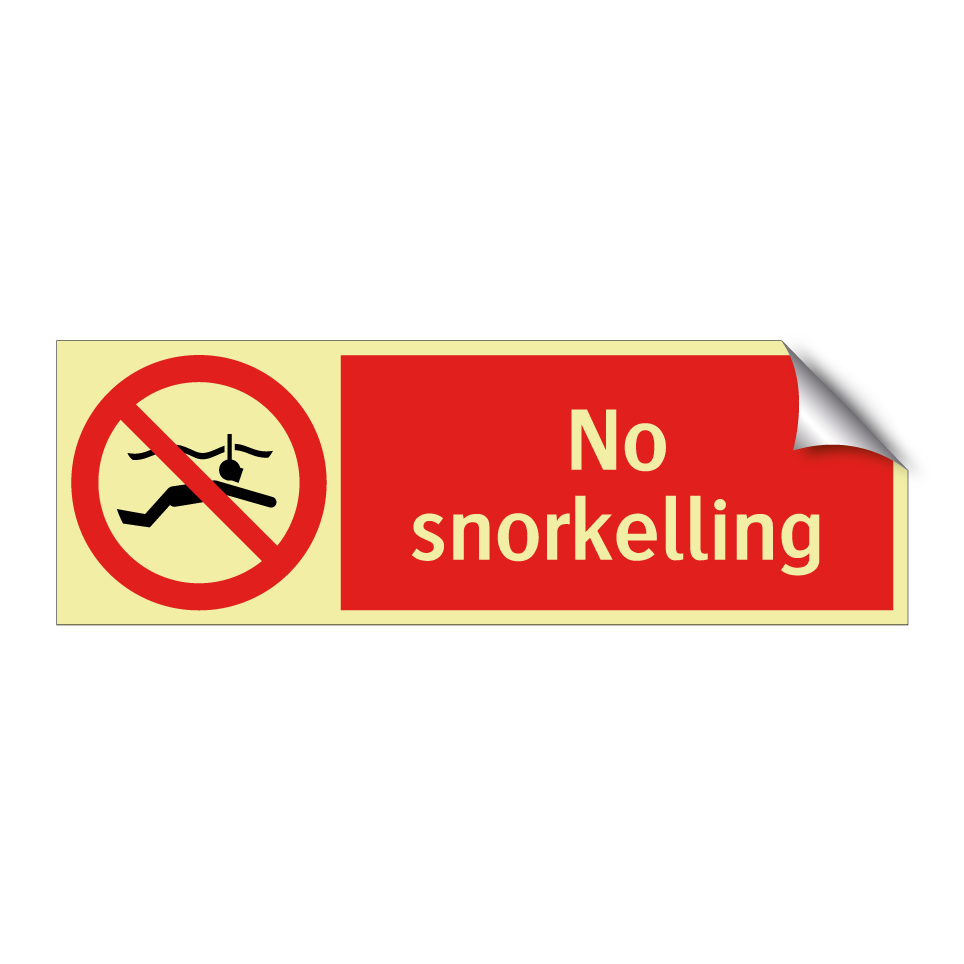 No snorkelling