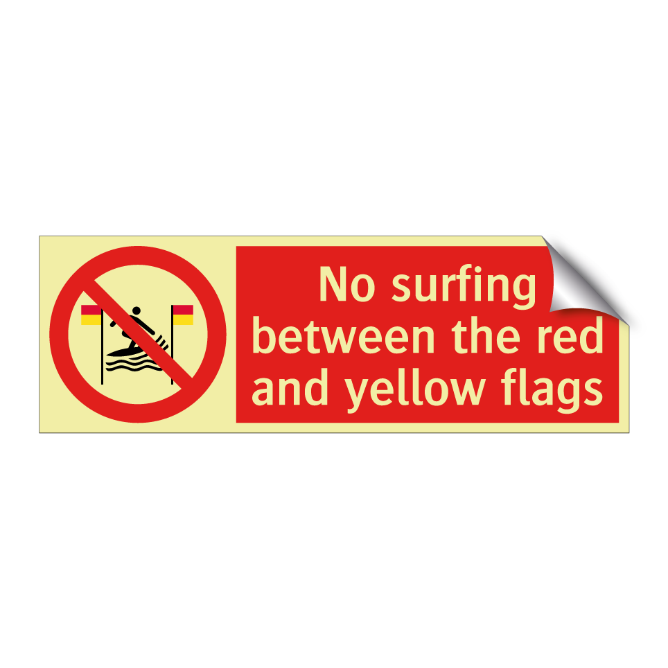 No surfing between the red and yellow flags