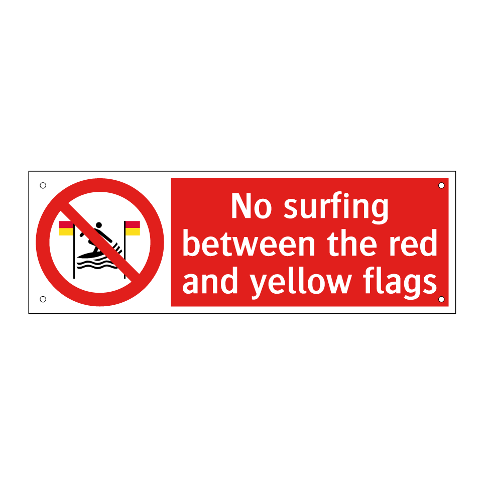 No surfing between the red and yellow flags
