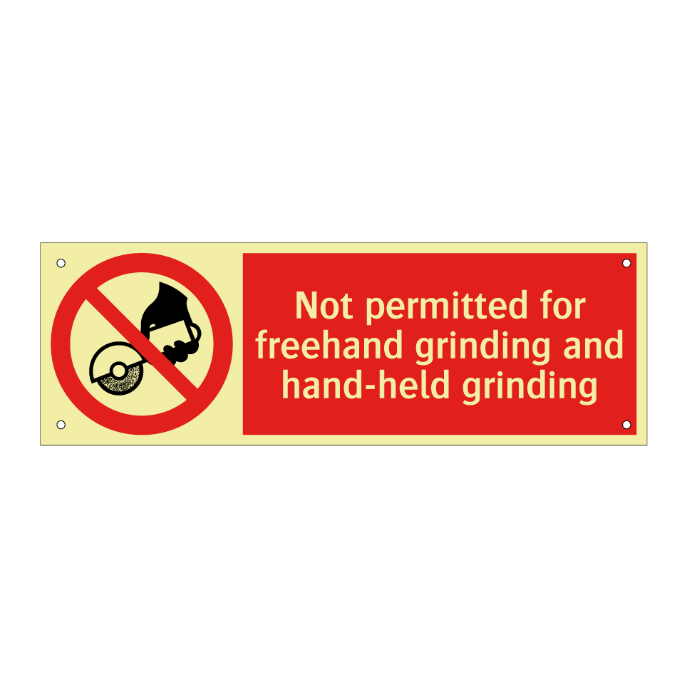 Not permitted for freehand grinding and hand-held grinding