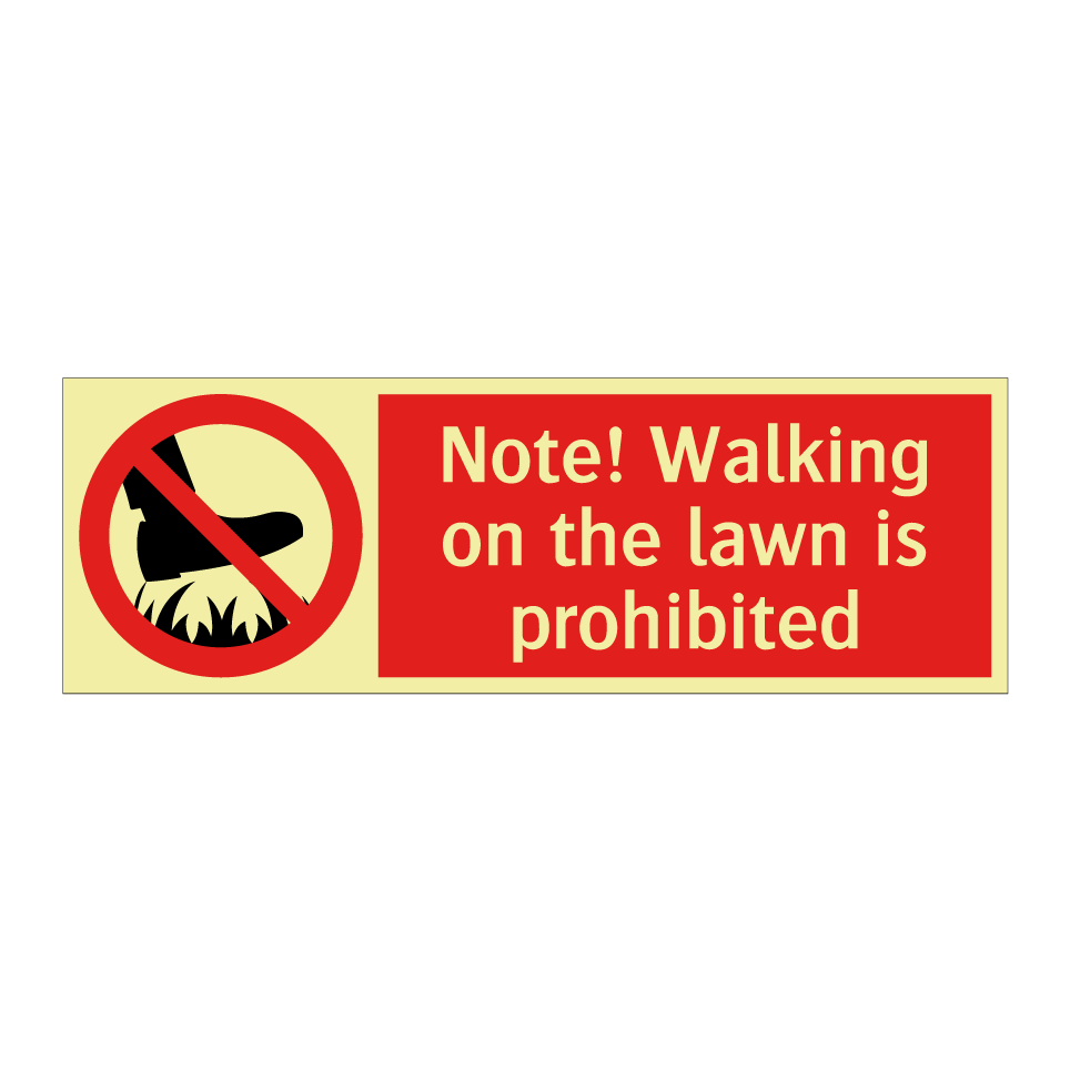 Note! Walking on the lawn is prohibited