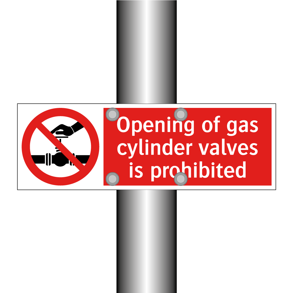 Opening of gas cylinder valves is prohibited