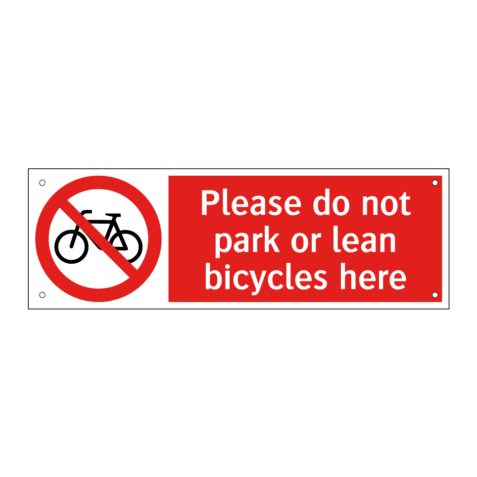 Please do not park or lean bicycles here