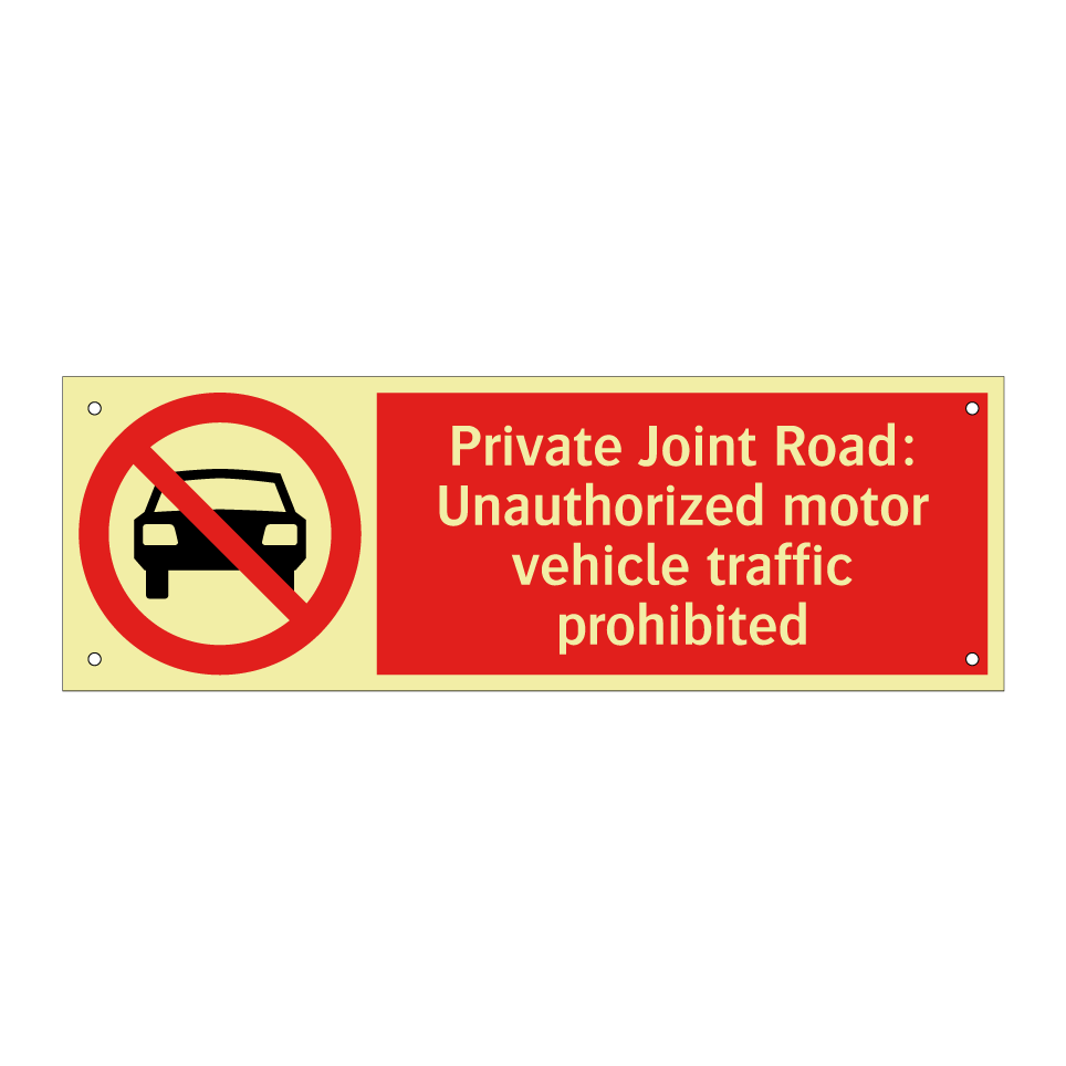 Private Joint Road: Unauthorized motor vehicle traffic prohibited