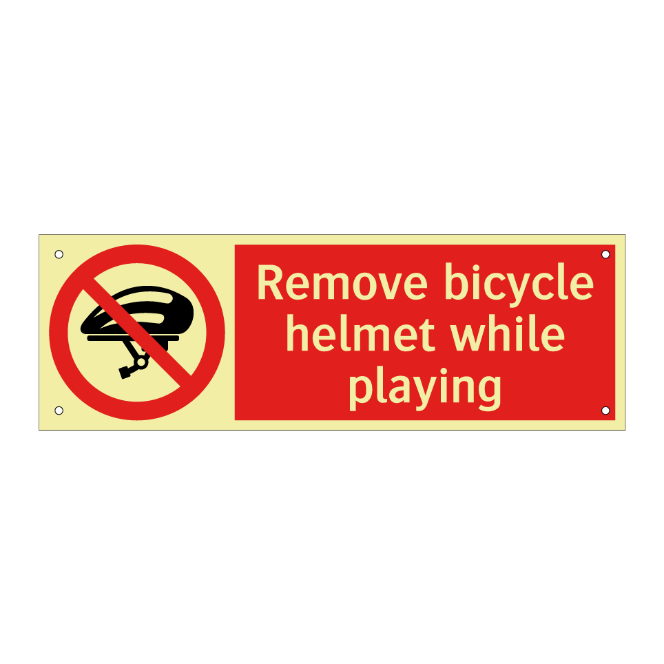 Remove bicycle helmet while playing