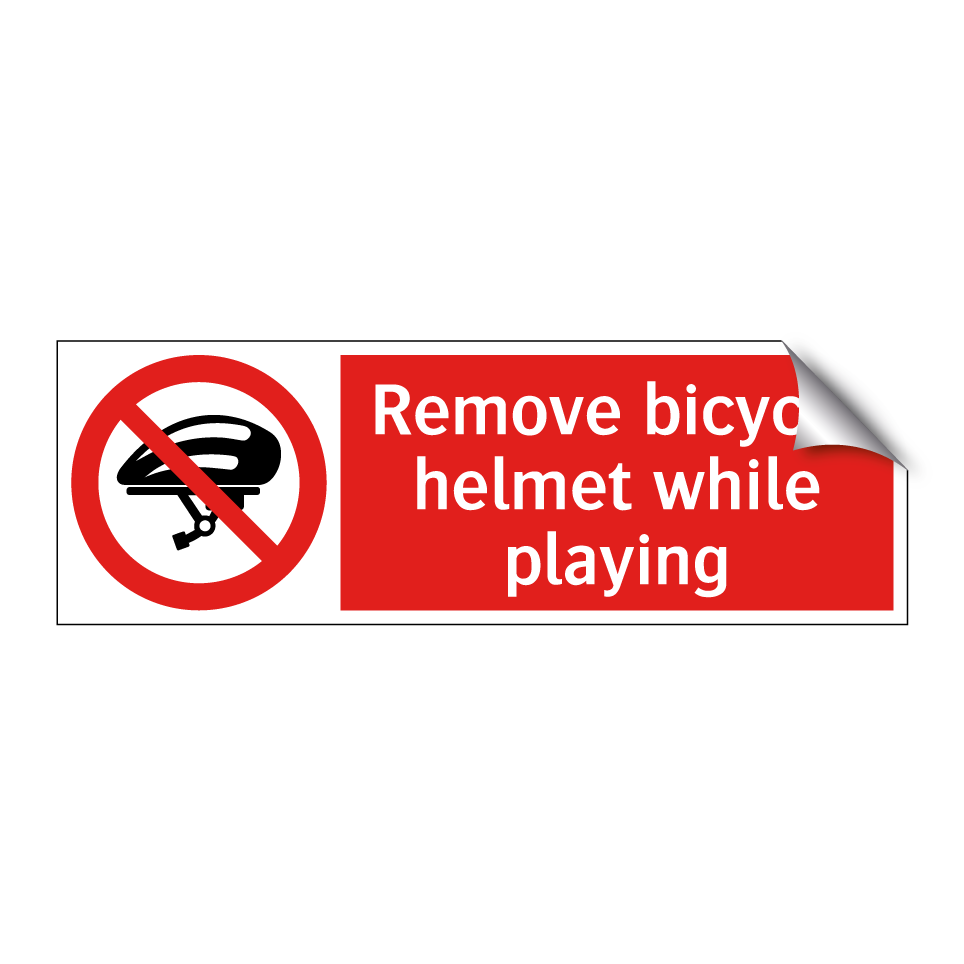 Remove bicycle helmet while playing