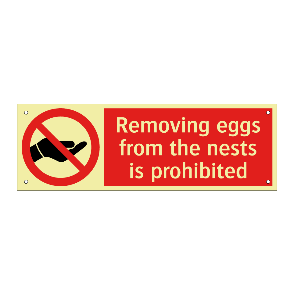 Removing eggs from the nests is prohibited
