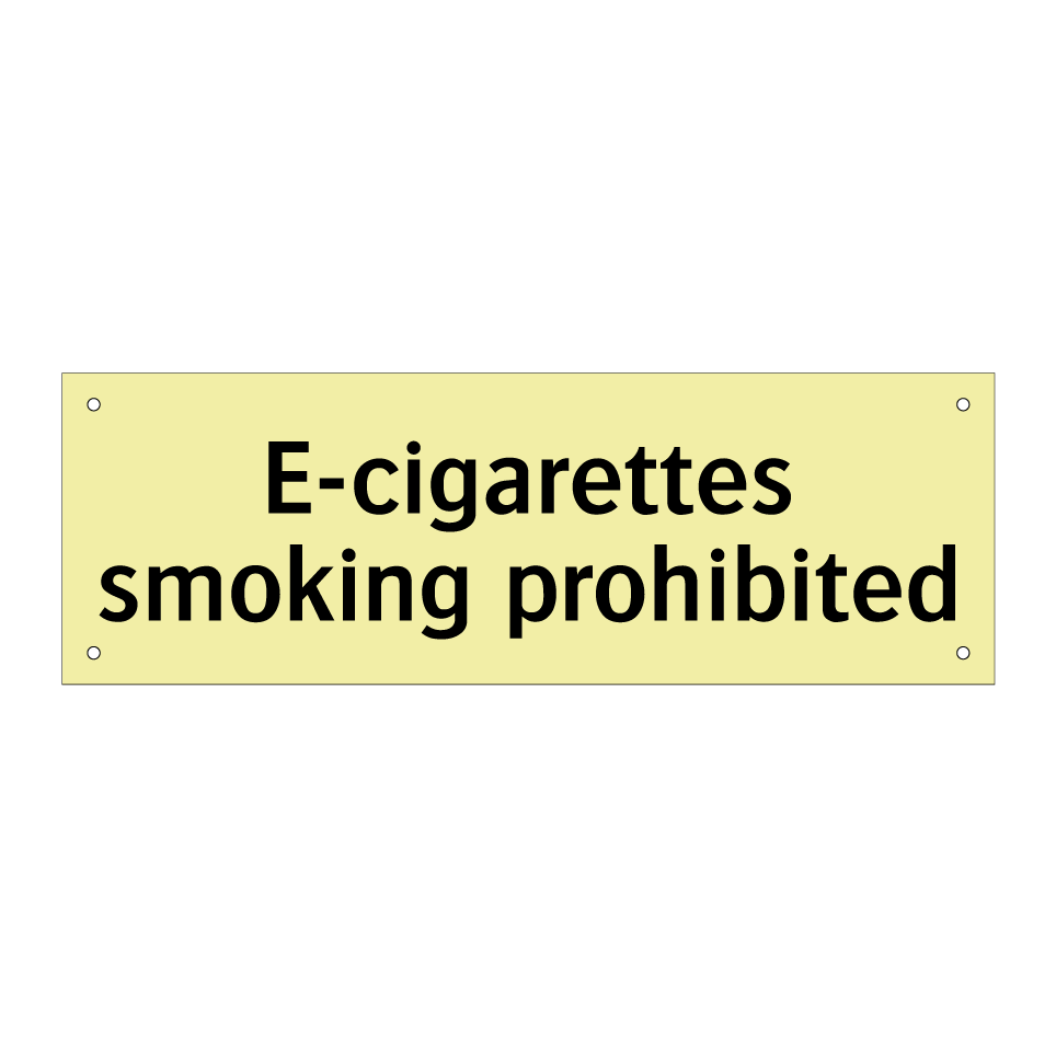 E-cigarettes smoking prohibited