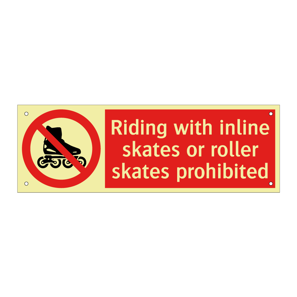 Riding with inline skates or roller skates prohibited