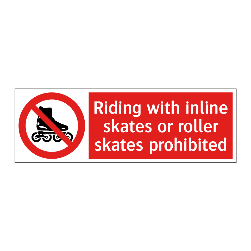 Riding with inline skates or roller skates prohibited