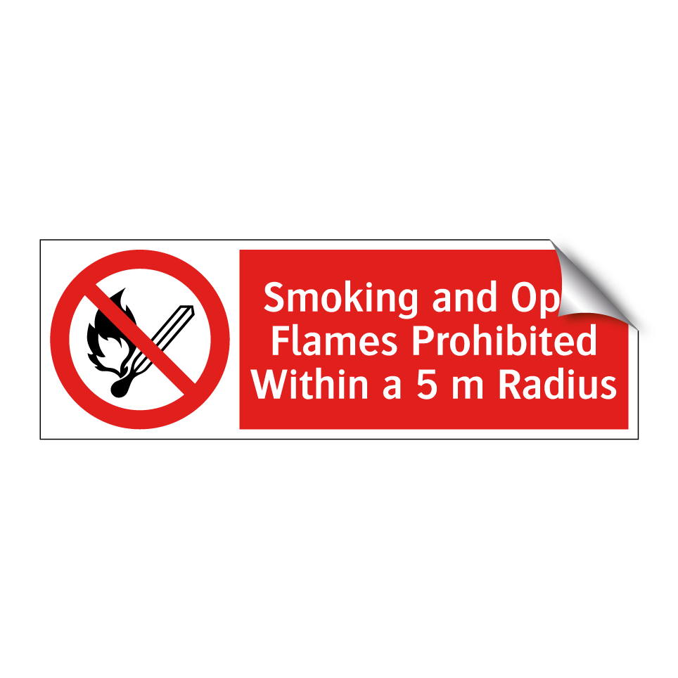 Smoking and Open Flames Prohibited Within a 5 m Radius