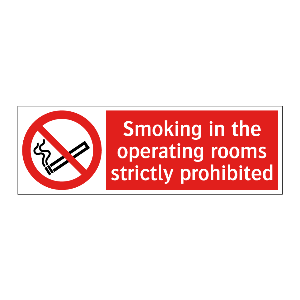 Smoking in the operating rooms strictly prohibited