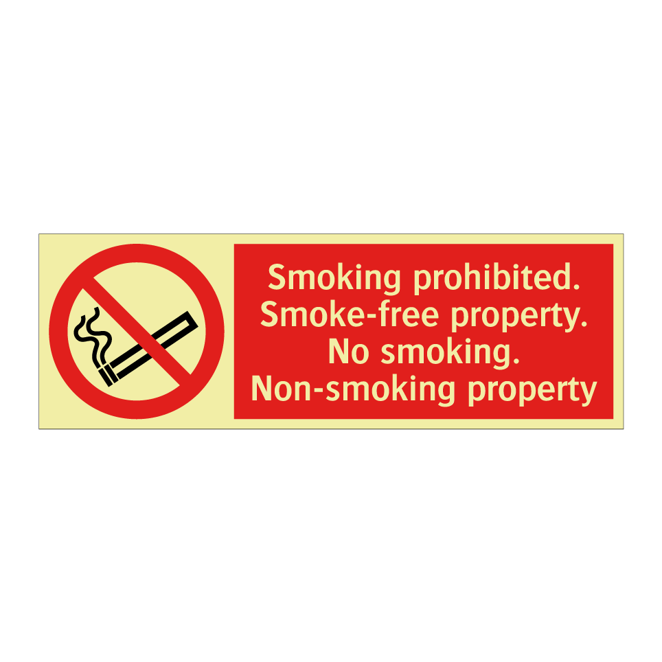 Smoking prohibited. Smoke-free property. No smoking. Non-smoking property