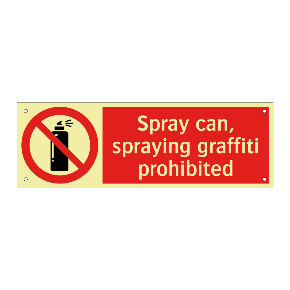 Spray can, spraying graffiti prohibited