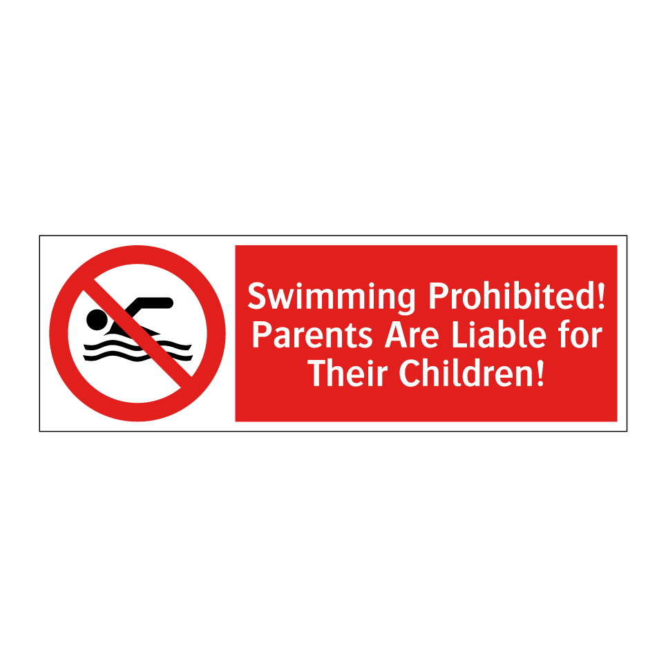 Swimming Prohibited! Parents Are Liable for Their Children!
