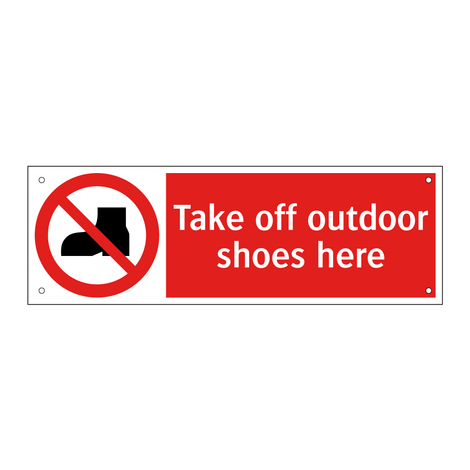 Take off outdoor shoes here