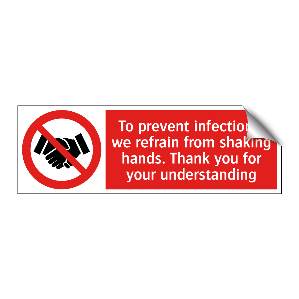 To prevent infections, we refrain from shaking hands. Thank you for your understanding