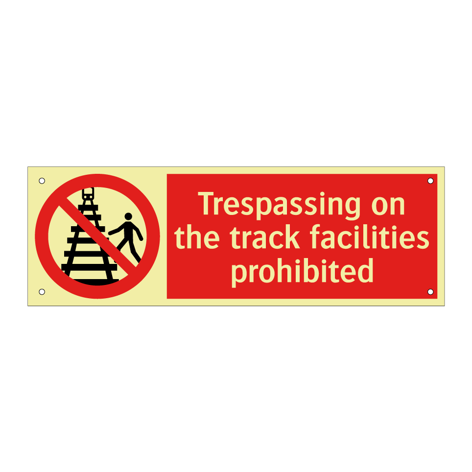 Trespassing on the track facilities prohibited