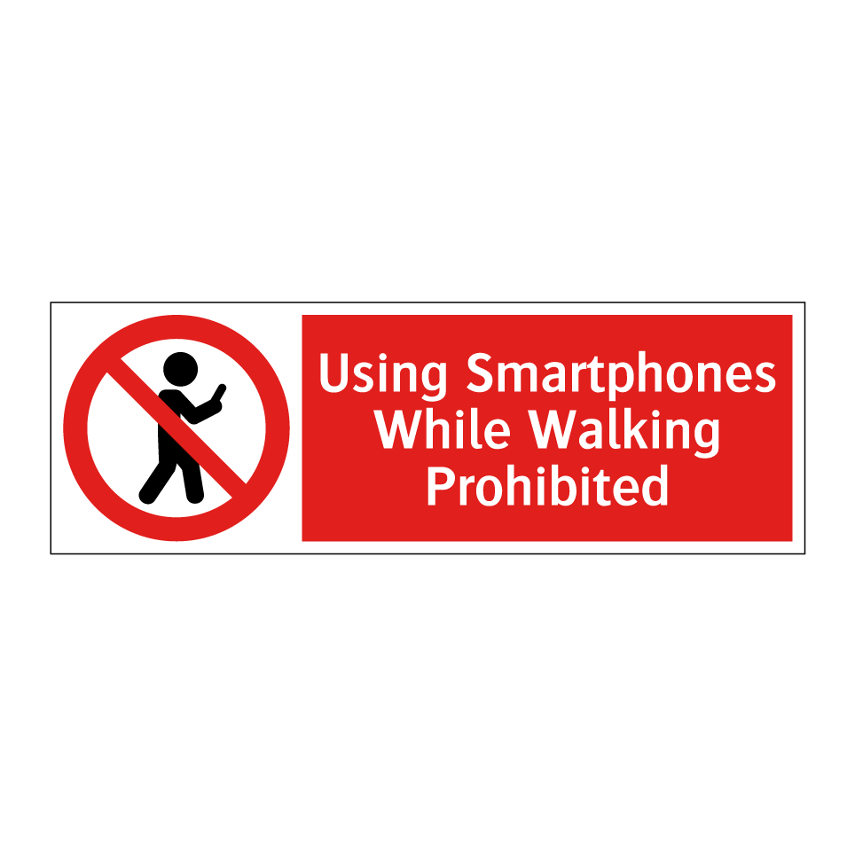 Using Smartphones While Walking Prohibited